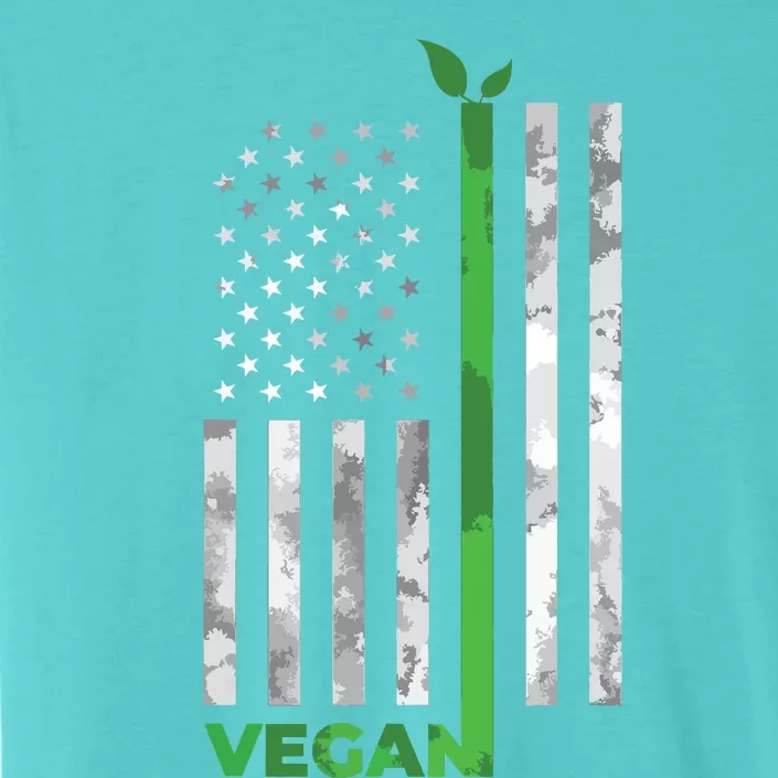 Vegan Usa American Flag Vegetarian Farming ChromaSoft Performance T-Shirt