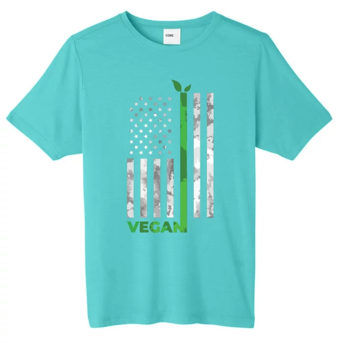 Vegan Usa American Flag Vegetarian Farming ChromaSoft Performance T-Shirt