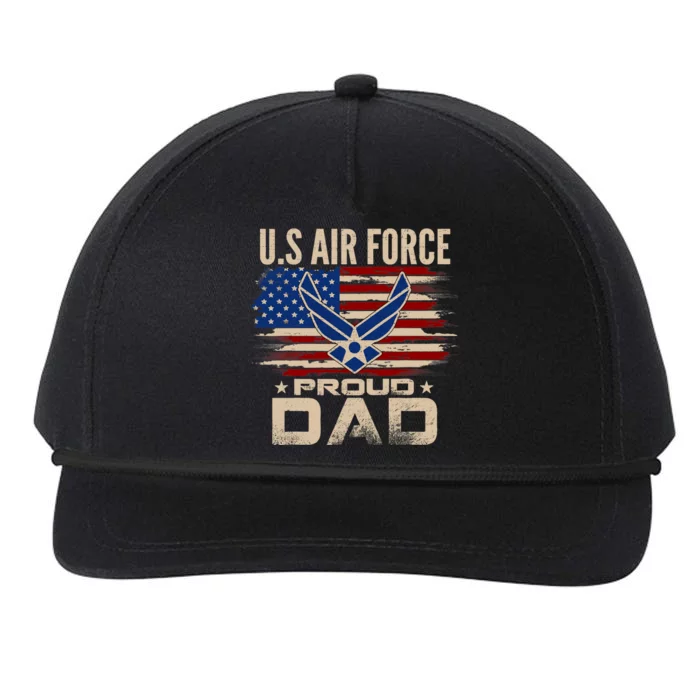 Vintage U.S Air Force Proud Dad With American Flag Snapback Five-Panel Rope Hat