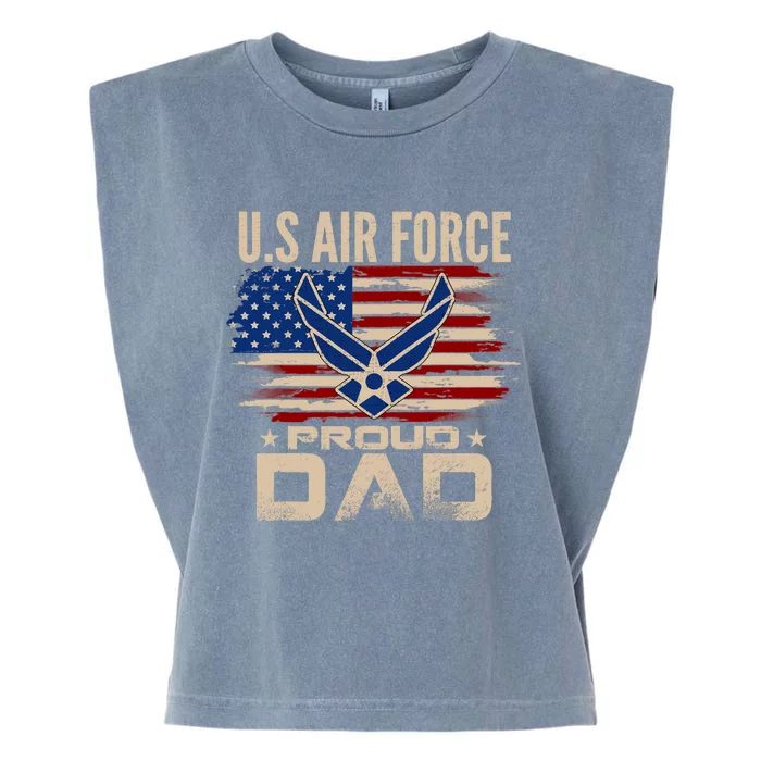 Vintage U.S Air Force Proud Dad With American Flag Garment-Dyed Women's Muscle Tee