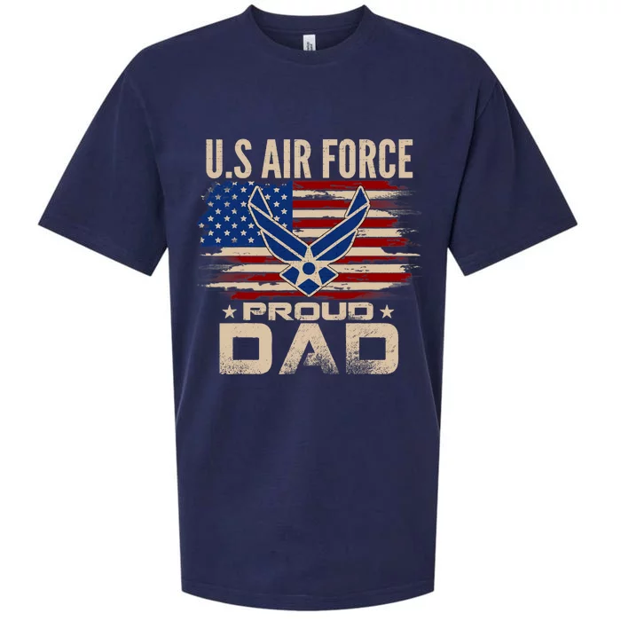 Vintage U.S Air Force Proud Dad With American Flag Sueded Cloud Jersey T-Shirt