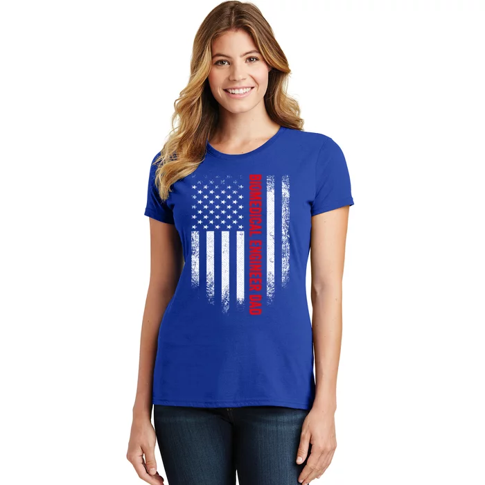 Vintage Us American Flag Biomedical Engineer Dad Engineering Gift Women's T-Shirt