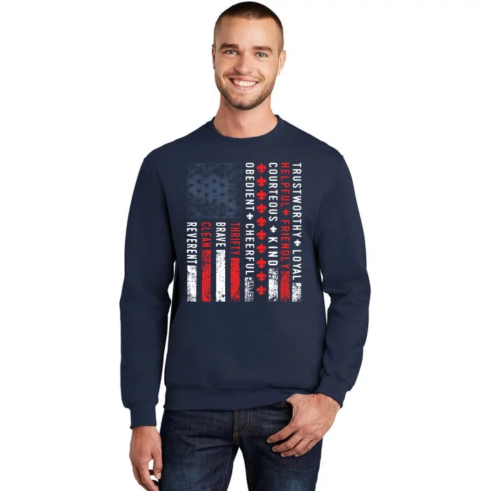 Vintage US America Flag Scouting Law Sweatshirt