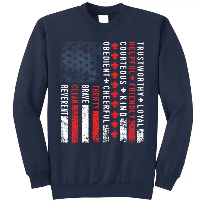 Vintage US America Flag Scouting Law Sweatshirt