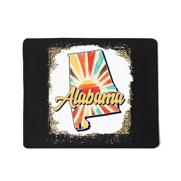 Vintage Usa Alabama State Map Flag Souvenir Mousepad