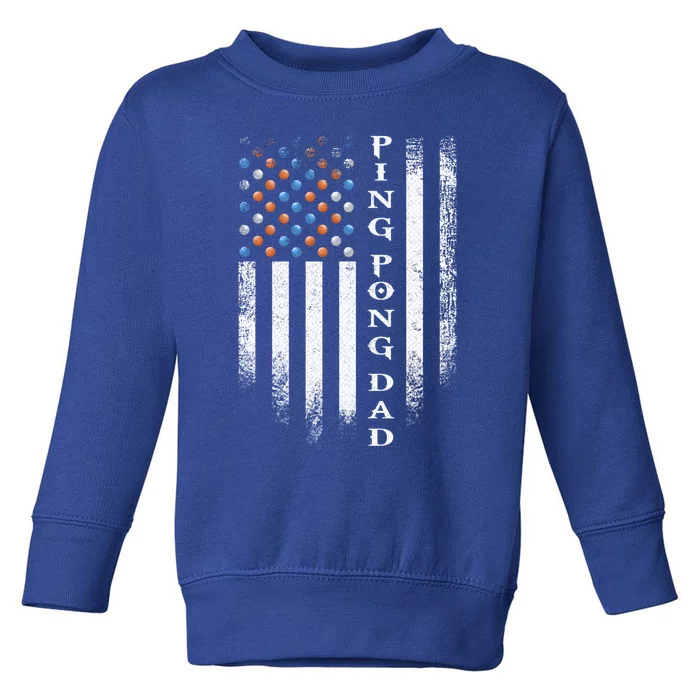 Vintage Usa American Flag Ping Pong Table Tennis Dad Funny Funny Gift Toddler Sweatshirt