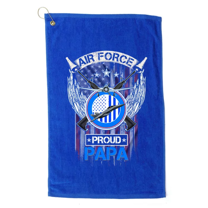 Vintage Usa American Flag Us Air Force Proud Veteran Papa Gift Platinum Collection Golf Towel