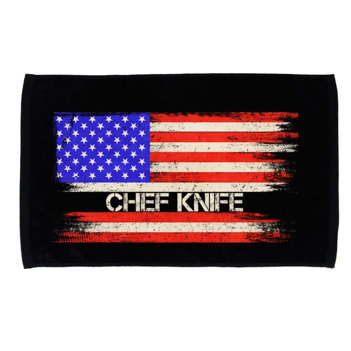 Vintage Usa American Flag Chef Funny Kitchen Knives Cooking Great Gift Microfiber Hand Towel