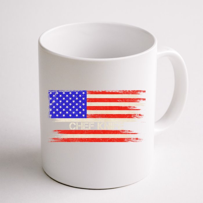 Vintage Usa American Flag Chef Funny Kitchen Knives Cooking Great Gift Front & Back Coffee Mug