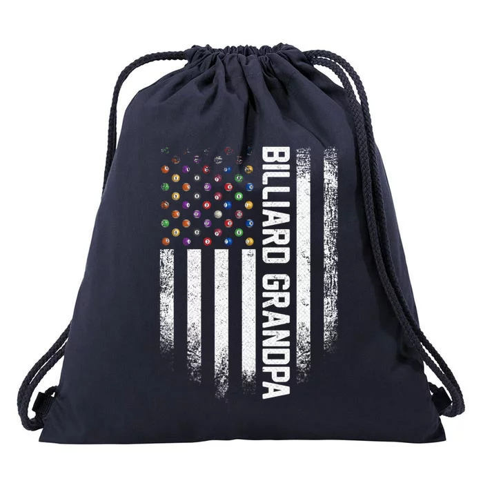 Vintage Usa American Flag Pool Billiard Snooker Grandpa Gift Funny Gift Drawstring Bag