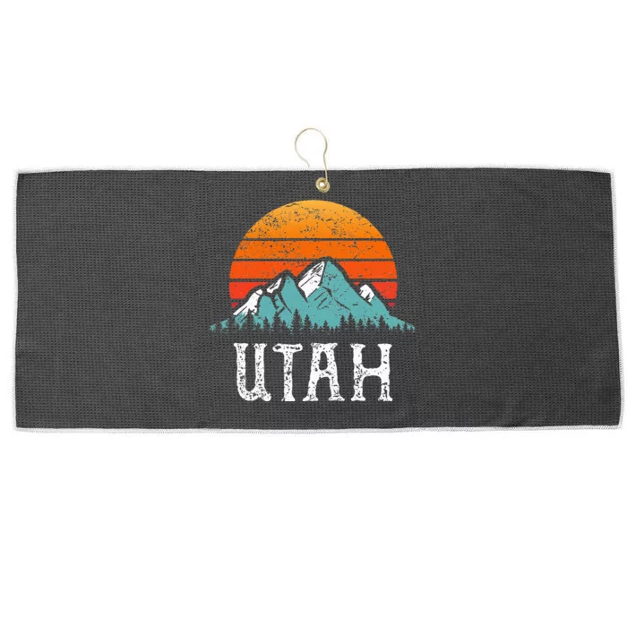 Vintage Utah Accessories Distressed 80s Mountains Retro Utah Large Microfiber Waffle Golf Towel