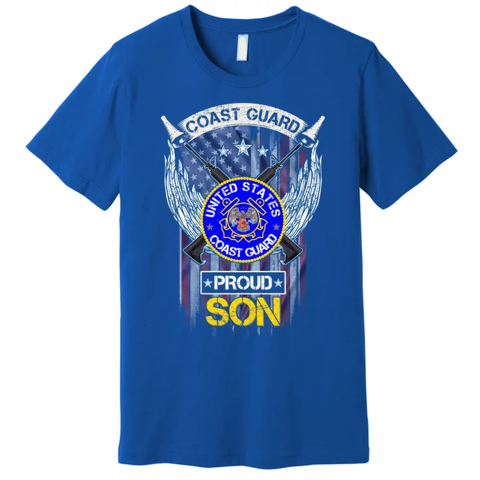 Vintage Usa American Flag Us Coast Guard Proud Veteran Son Gift Premium T-Shirt