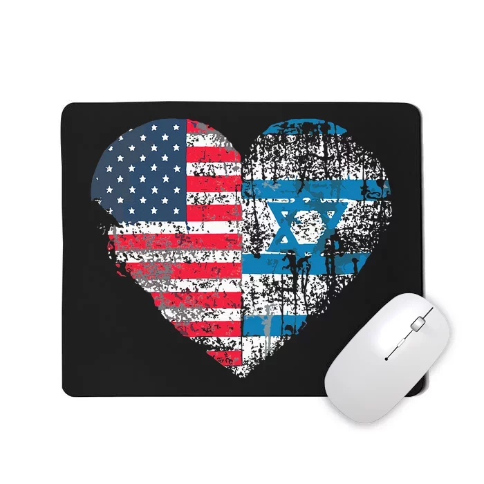 Vintage USA And israel Flag Jewish Star of David Israel Mousepad