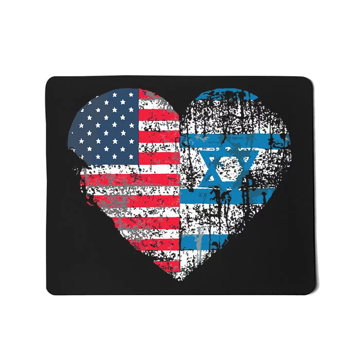 Vintage USA And israel Flag Jewish Star of David Israel Mousepad