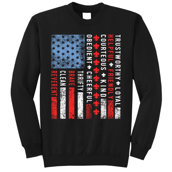 Vintage US America Flag Scouting Scout Law Sweatshirt