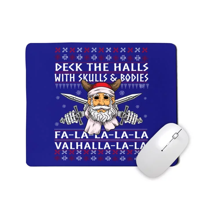 Viking Ugly Christmas Jumper Viking Deck Halls Gift Mousepad