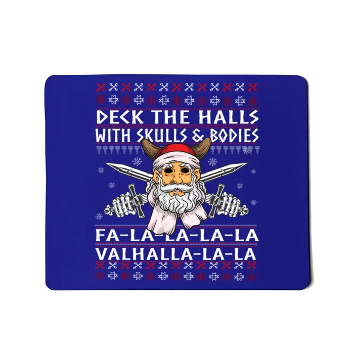 Viking Ugly Christmas Jumper Viking Deck Halls Gift Mousepad