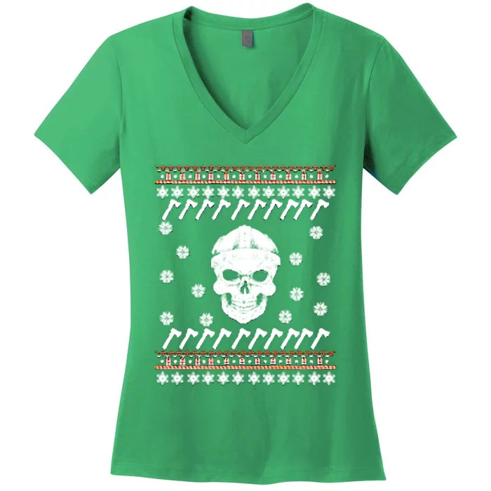 Vikings Ugly Christmas Women's V-Neck T-Shirt