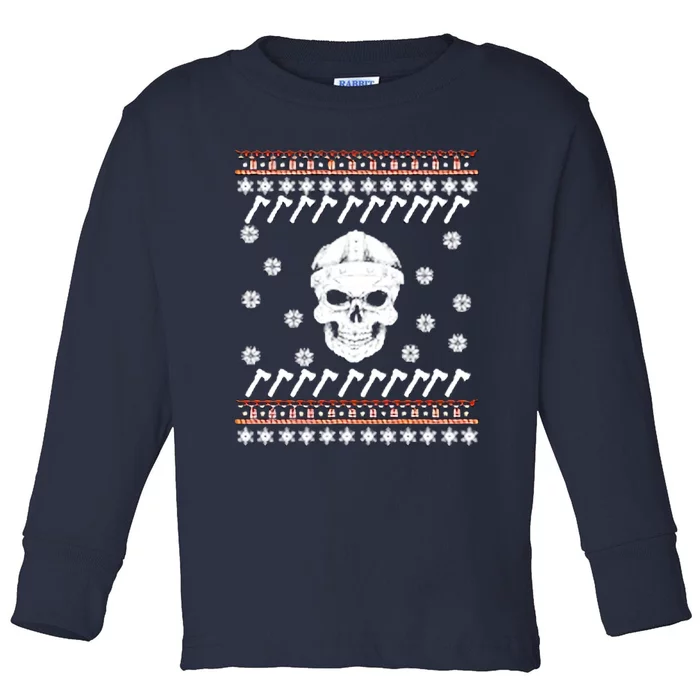 Vikings Ugly Christmas Toddler Long Sleeve Shirt