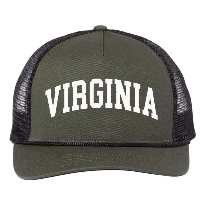 Virginia US College Font Proud American USA States Retro Rope Trucker Hat Cap