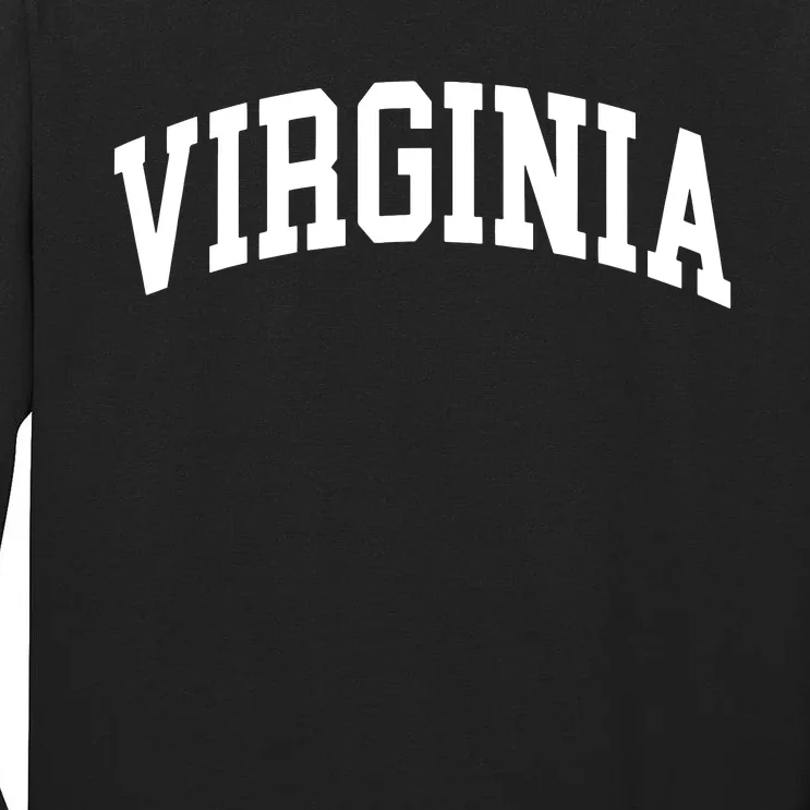 Virginia Us College Font Proud American Usa States Tall Long Sleeve T-Shirt