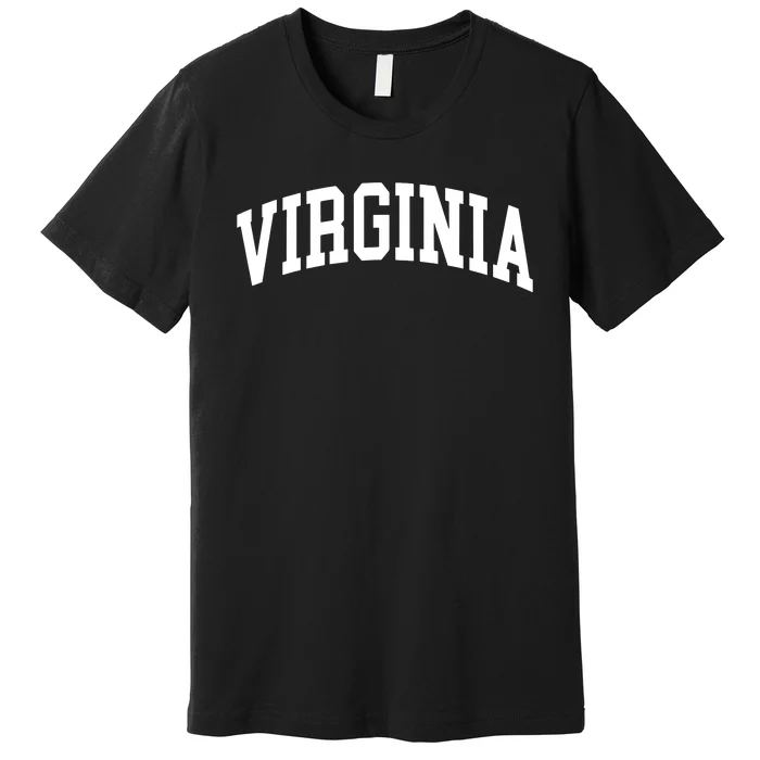 Virginia Us College Font Proud American Usa States Premium T-Shirt