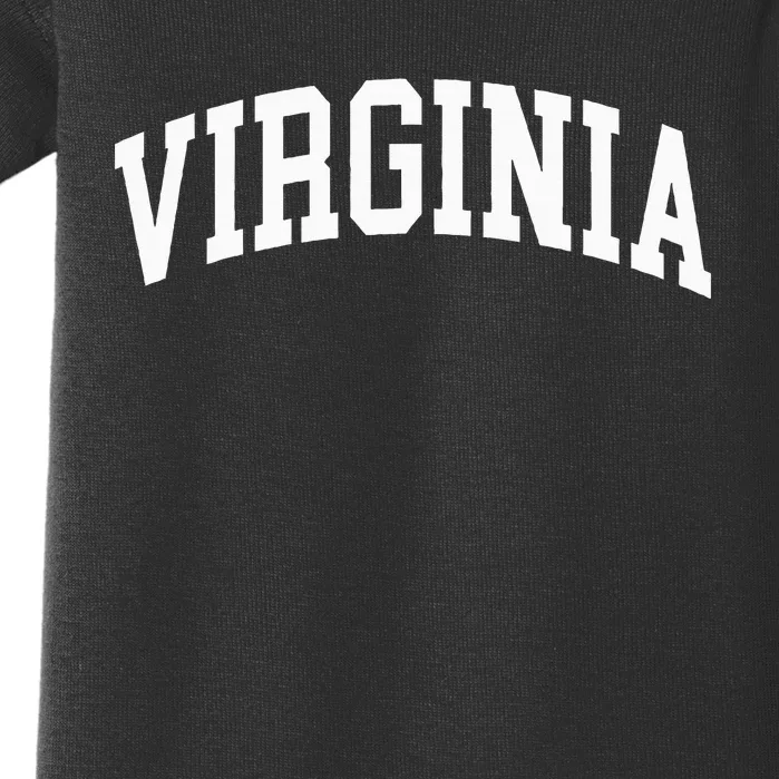 Virginia Us College Font Proud American Usa States Baby Bodysuit