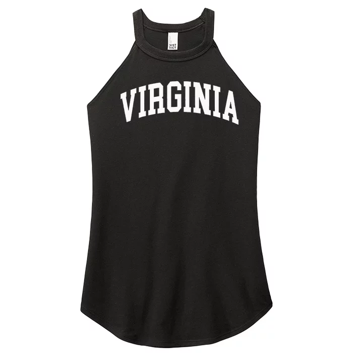 Virginia Us College Font Proud American Usa States Women’s Perfect Tri Rocker Tank