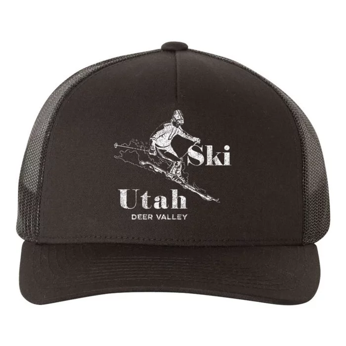 Vintage Utah Deer Valley Skiing Yupoong Adult 5-Panel Trucker Hat