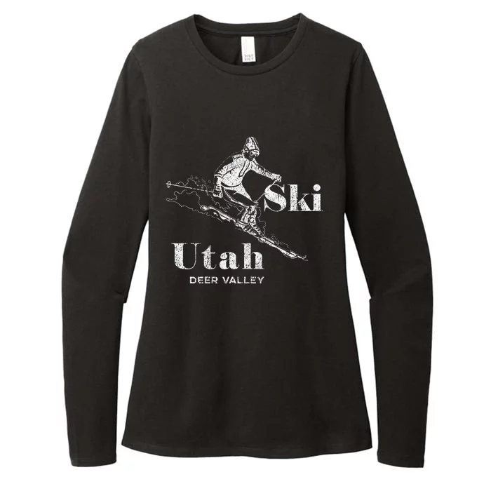 Vintage Utah Deer Valley Skiing Womens CVC Long Sleeve Shirt