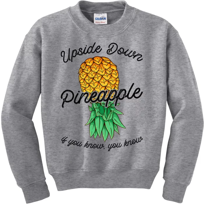 Vintage Upside Down Pineapple Subtle Swinger Cool Gift Kids Sweatshirt