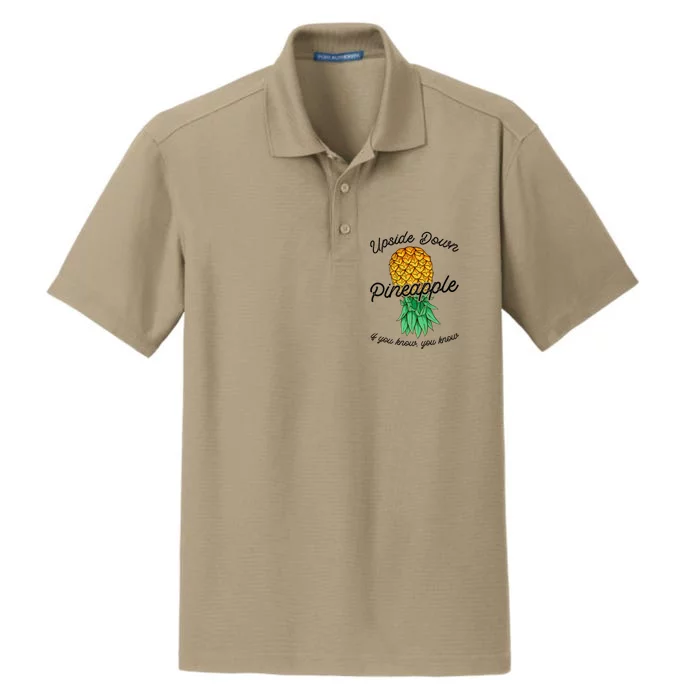 Vintage Upside Down Pineapple Subtle Swinger Cool Gift Dry Zone Grid Performance Polo