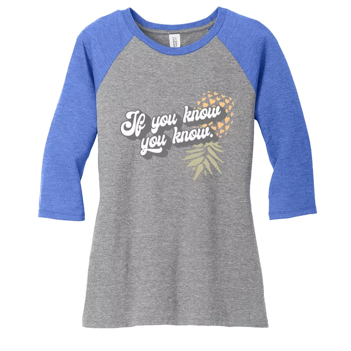 Vintage Upside Down Pineapple Subtle Swinger Cool Gift Women's Tri-Blend 3/4-Sleeve Raglan Shirt