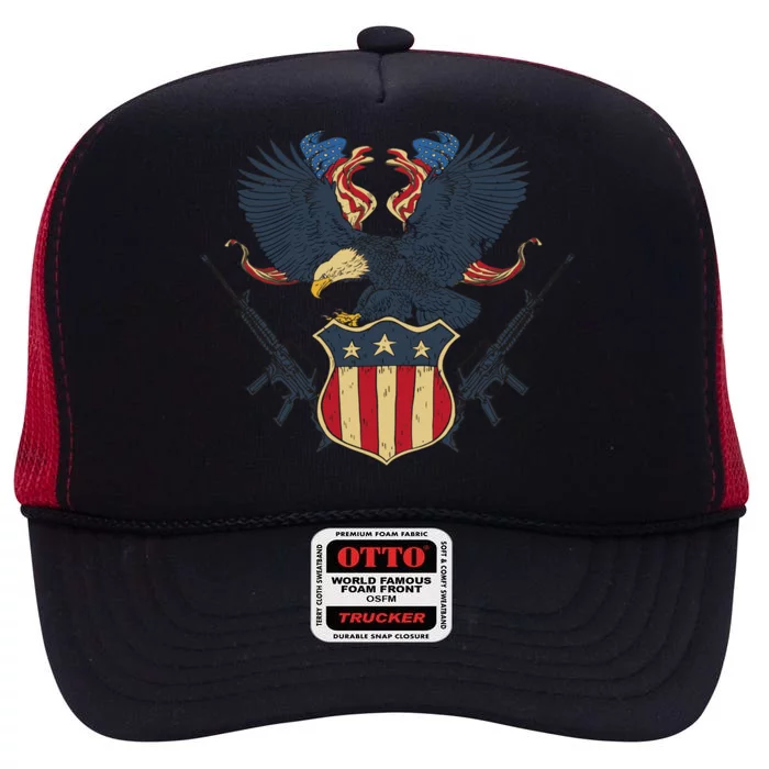 Veteran USA Eagle High Crown Mesh Trucker Hat