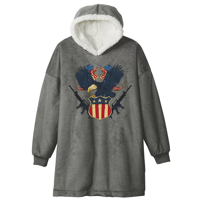 Veteran USA Eagle Hooded Wearable Blanket