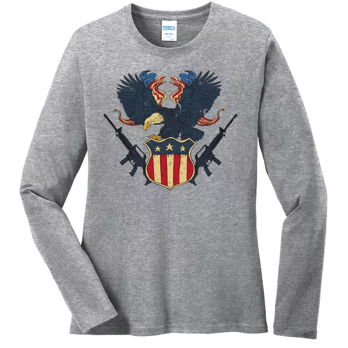 Veteran USA Eagle Ladies Long Sleeve Shirt