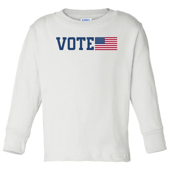 Vote Usa Election Patriotic American Flag Voting Toddler Long Sleeve Shirt