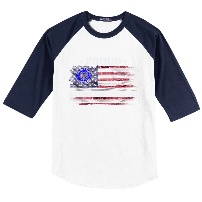 Vintage Usa Flag Proud Us Coast Guard Veteran Single Dad Gift Baseball Sleeve Shirt