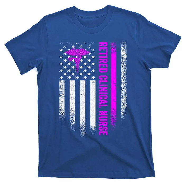 Vintage Usa Flag Proud Retired Clinical Nurse Retiret Gift T-Shirt