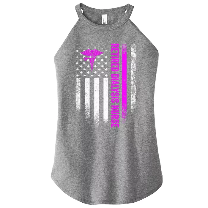 Vintage Usa Flag Proud Retired Dialysis Nurse Retiret Cool Gift Women’s Perfect Tri Rocker Tank