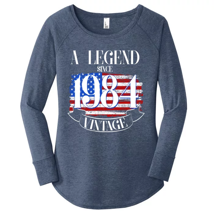 Vintage Usa Flag A Legend Since 1984 40th Birthday Women's Perfect Tri Tunic Long Sleeve Shirt