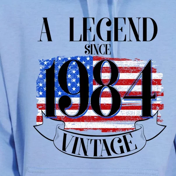 Vintage Usa Flag A Legend Since 1984 40th Birthday Unisex Surf Hoodie