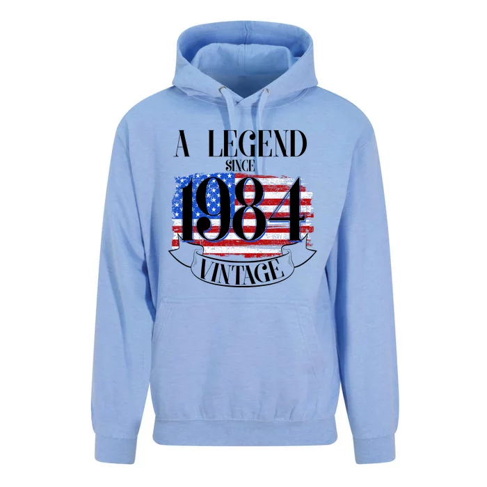 Vintage Usa Flag A Legend Since 1984 40th Birthday Unisex Surf Hoodie