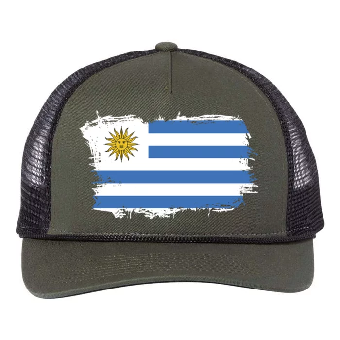 Vintage Uruguay Flag Retro Rope Trucker Hat Cap