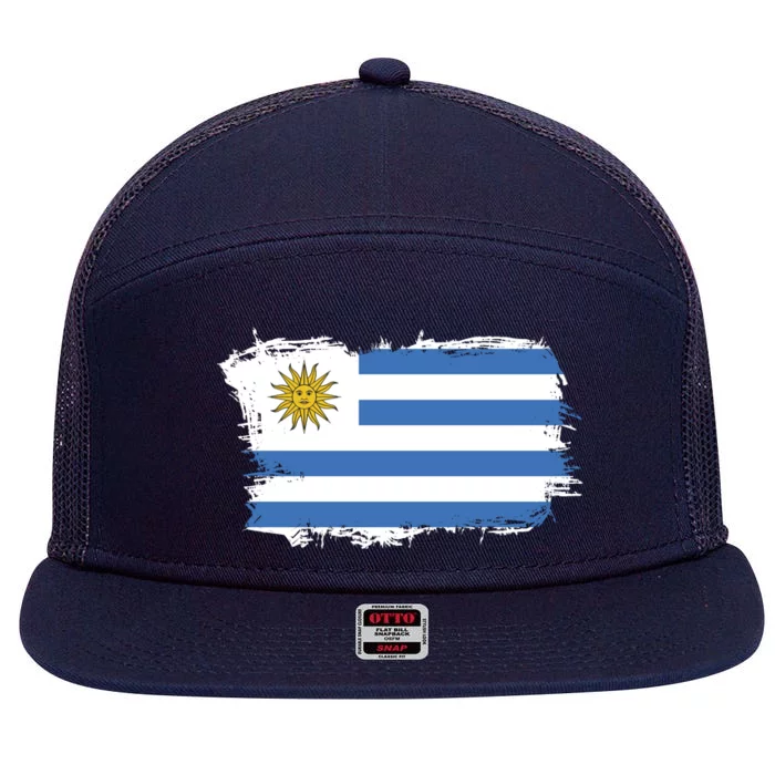 Vintage Uruguay Flag 7 Panel Mesh Trucker Snapback Hat