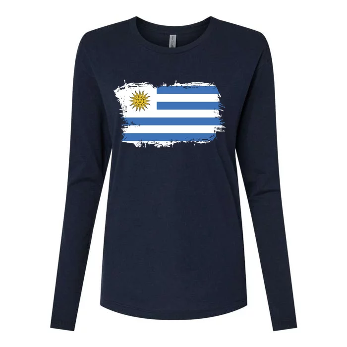 Vintage Uruguay Flag Womens Cotton Relaxed Long Sleeve T-Shirt