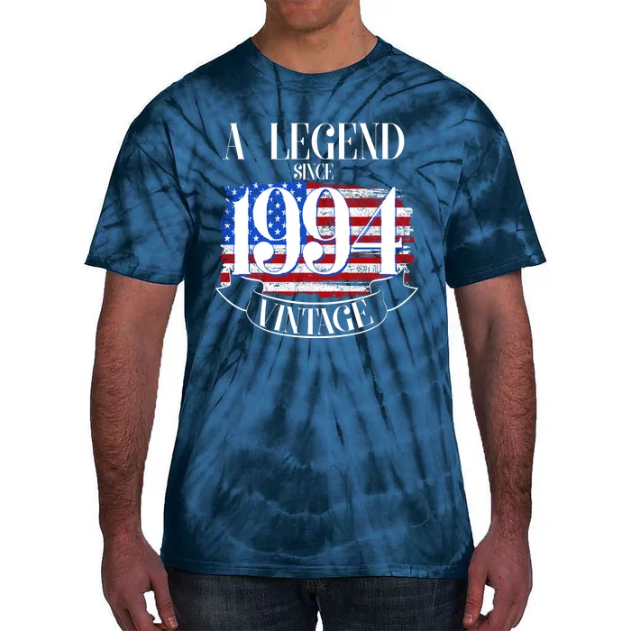 Vintage Usa Flag A Legend Since 1994 30th Birthday Tie-Dye T-Shirt