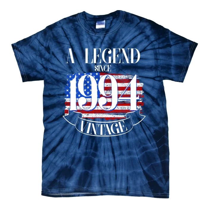 Vintage Usa Flag A Legend Since 1994 30th Birthday Tie-Dye T-Shirt