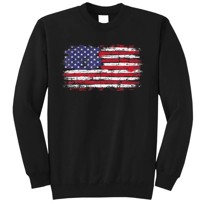 Vintage Usa Flag 4th Of July Independence Day Tall Sweatshirt