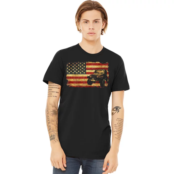 Vintage US Flag Off Road Vehicle 4x4 Off Road Premium T-Shirt